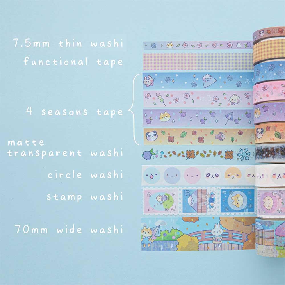 Tsuki ‘Four Seasons' Washi Tape Set ☾ @milkkoyo x NotebookTherapy - Image 5