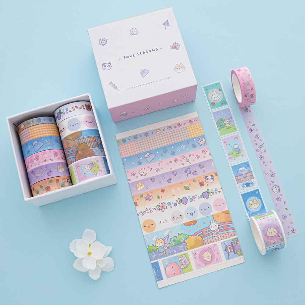 Tsuki ‘Four Seasons' Washi Tape Set ☾ @milkkoyo x NotebookTherapy - Image 6