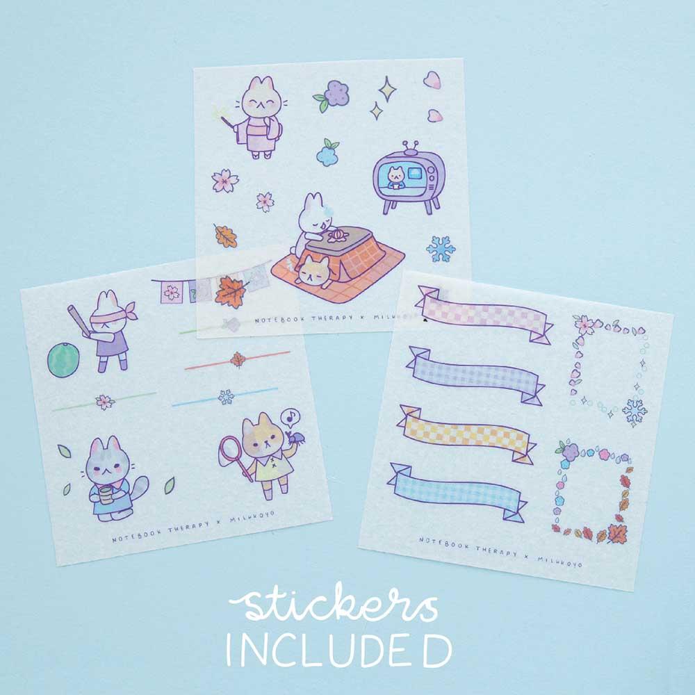 Tsuki ‘Four Seasons' Washi Tape Set ☾ @milkkoyo x NotebookTherapy - Image 9