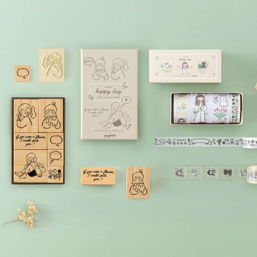 Tsuki ‘Happy Day’ Bullet Journal Stamp Set by Notebook Therapy x Peppoko ☾ - Image 14
