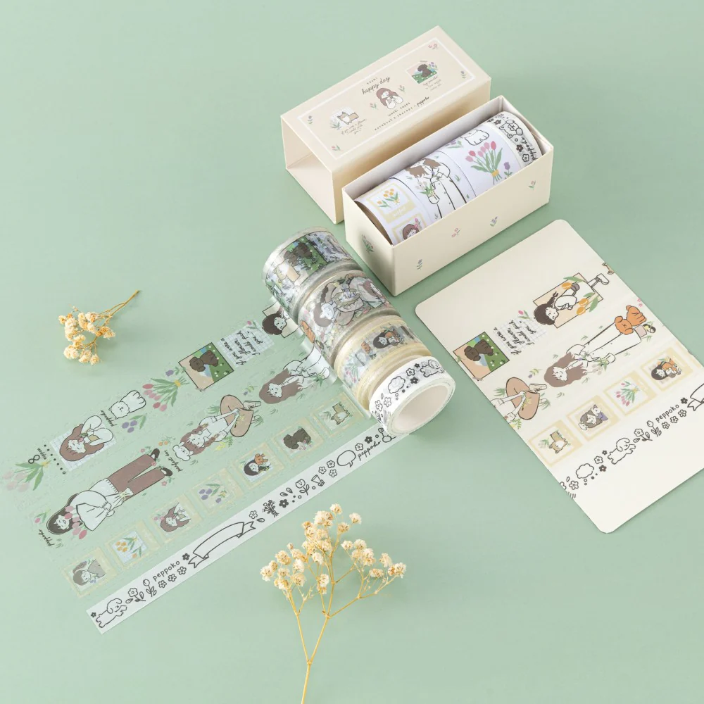 Tsuki ‘Happy Day’ Washi Tape Set by Notebook Therapy x Peppoko ☾ - Image 12