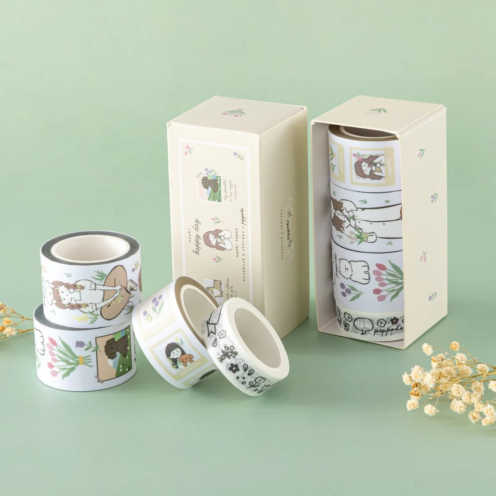 Tsuki ‘Happy Day’ Washi Tape Set by Notebook Therapy x Peppoko ☾ - Image 15