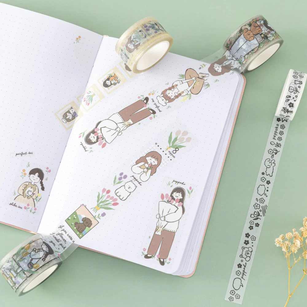 Tsuki ‘Happy Day’ Washi Tape Set by Notebook Therapy x Peppoko ☾ - Image 3