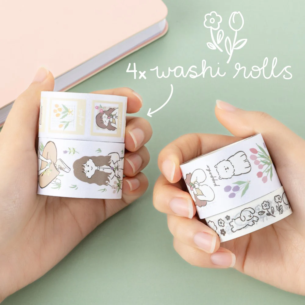 Tsuki ‘Happy Day’ Washi Tape Set by Notebook Therapy x Peppoko ☾ - Image 5