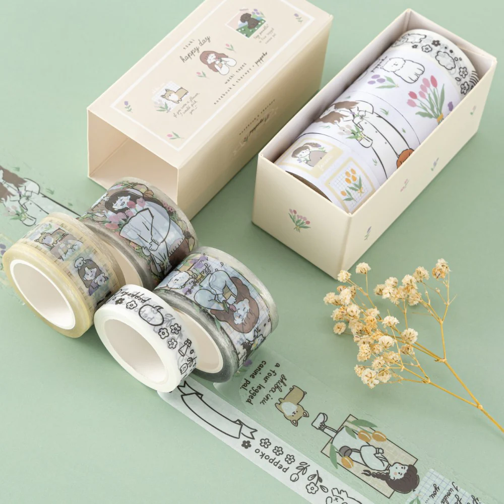 Tsuki ‘Happy Day’ Washi Tape Set by Notebook Therapy x Peppoko ☾ - Image 9