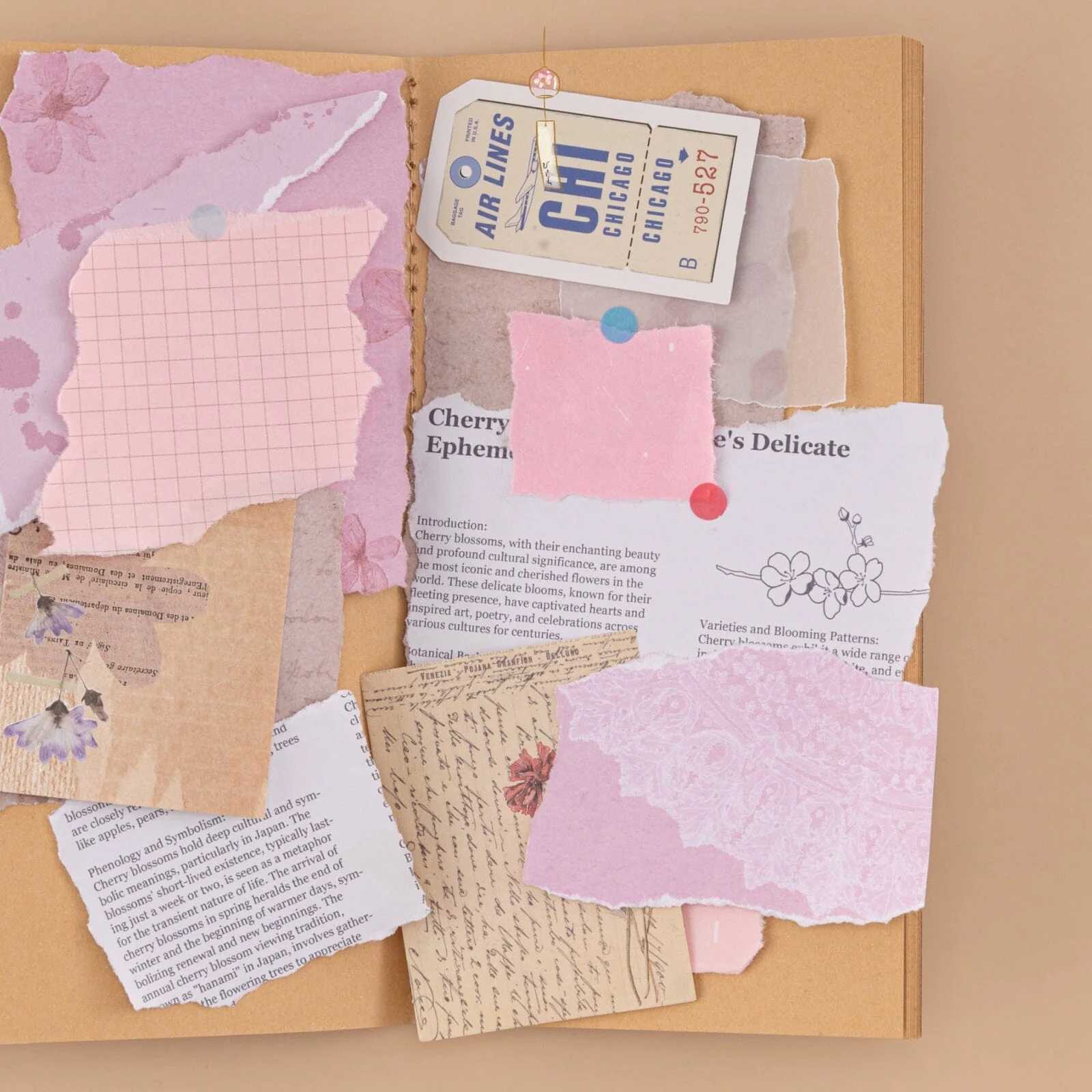 Tsuki Junk Journal Pink Spring Edition Notebook - Image 5