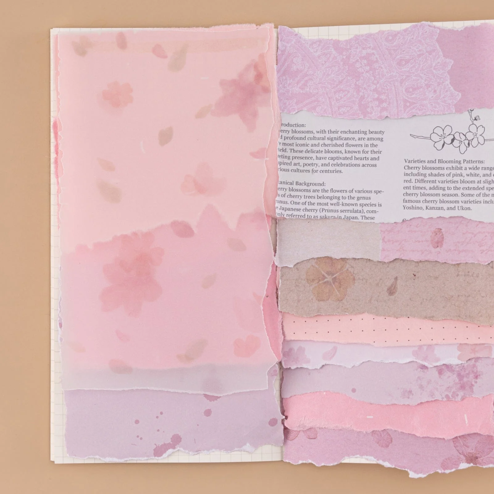 Tsuki Junk Journal Pink Spring Edition Notebook - Image 6