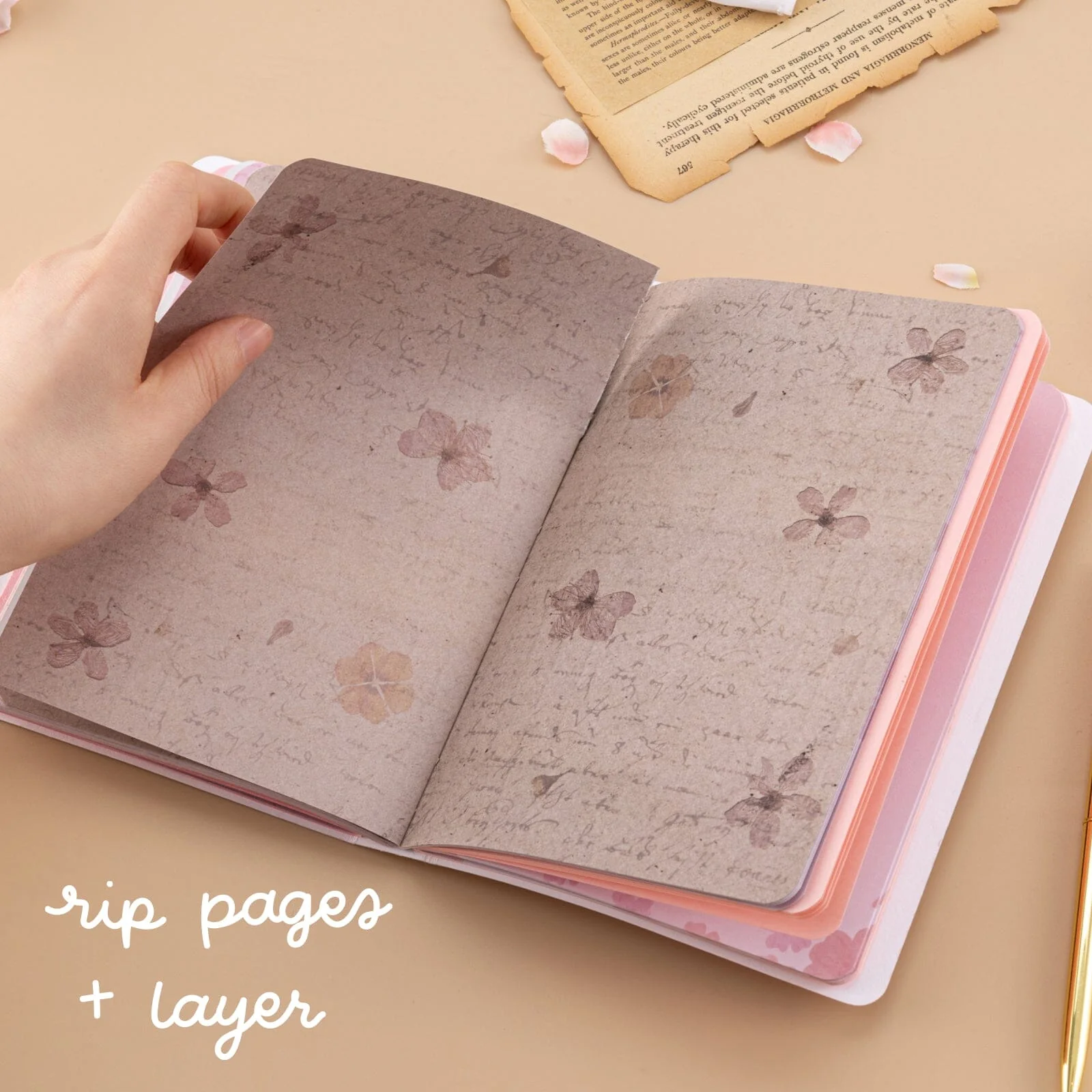 Tsuki Junk Journal Pink Spring Edition Notebook - Image 9
