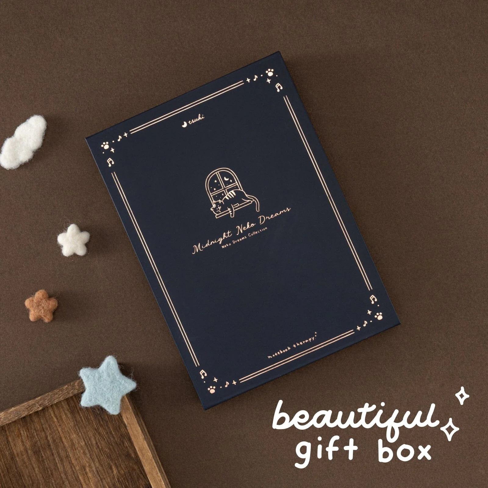 Tsuki ‘Midnight Neko Dreams’ Kraft Paper Bullet Journal ☾ - Image 7