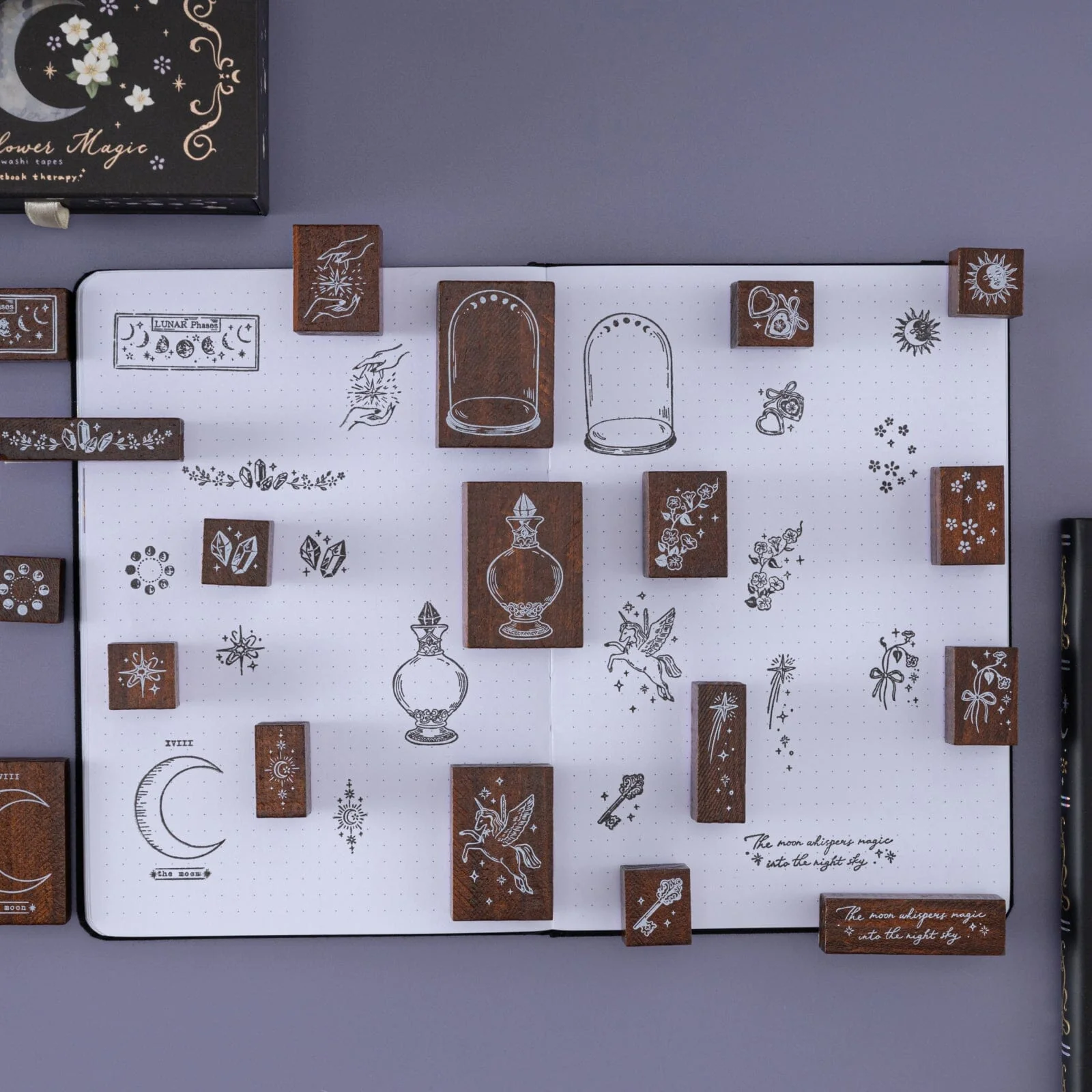Tsuki ‘Moonflower Magic’ Bullet Journal Stamp Set ☾ - Image 11