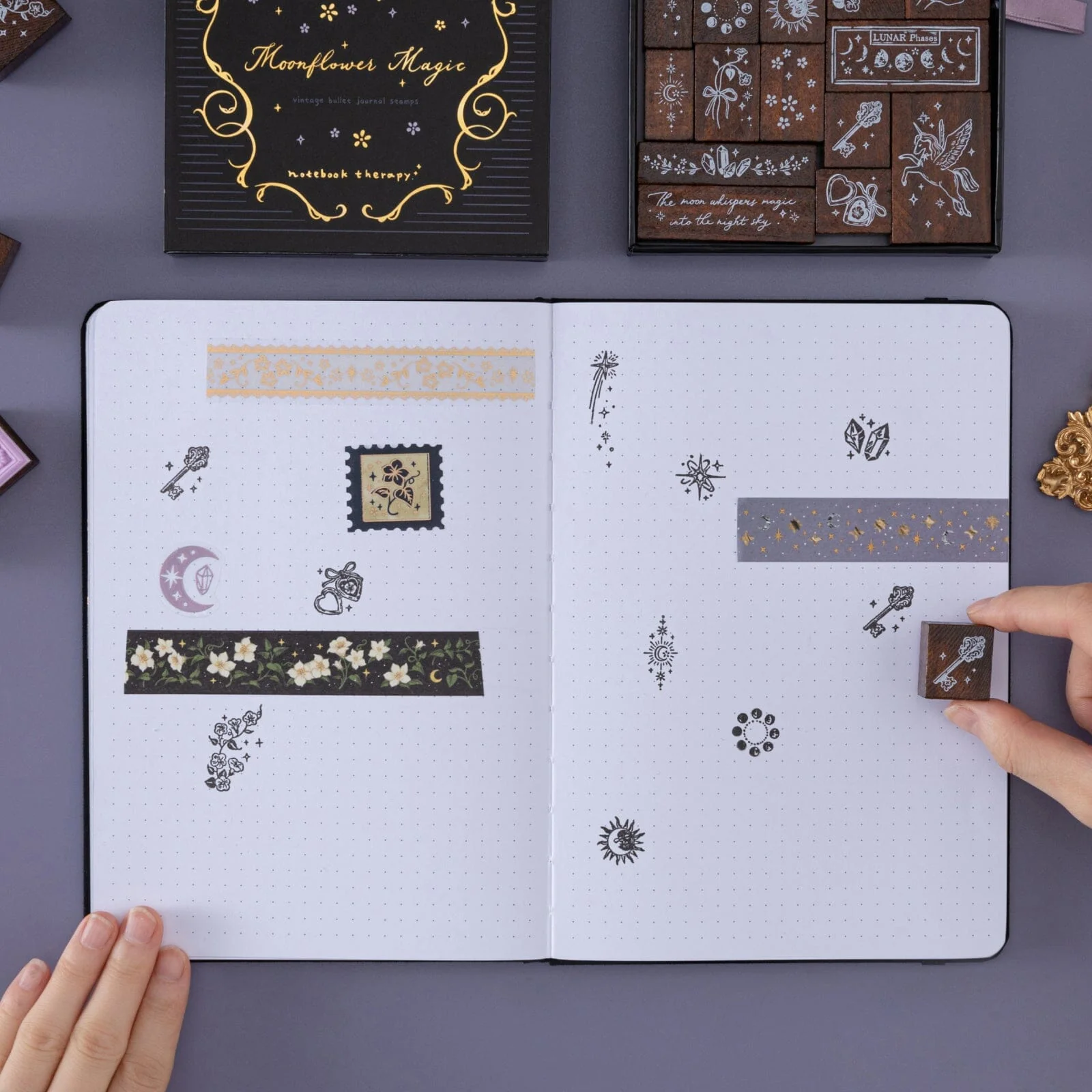 Tsuki ‘Moonflower Magic’ Bullet Journal Stamp Set ☾ - Image 12