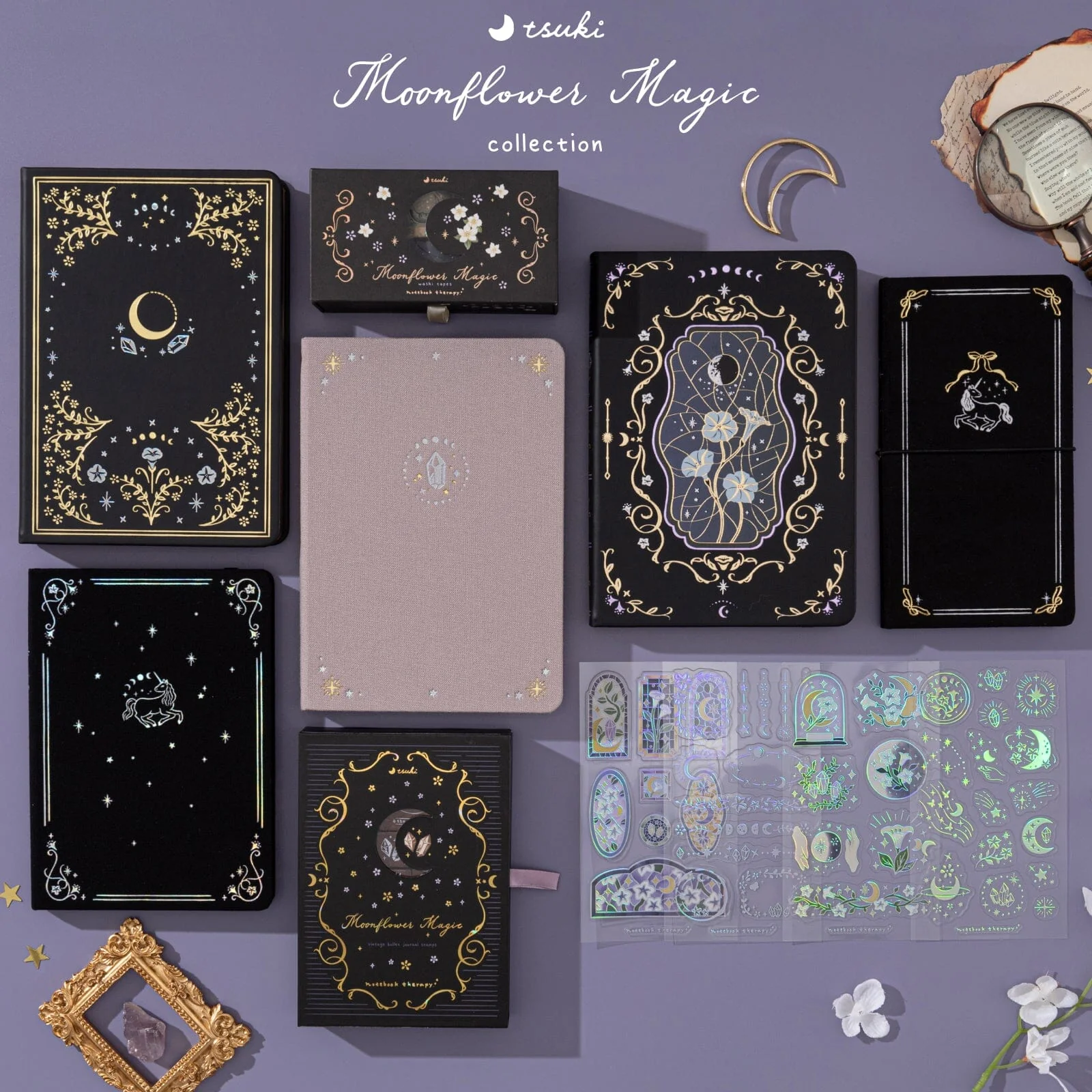 Tsuki ‘Moonflower Magic’ Bullet Journal Stamp Set ☾ - Image 14