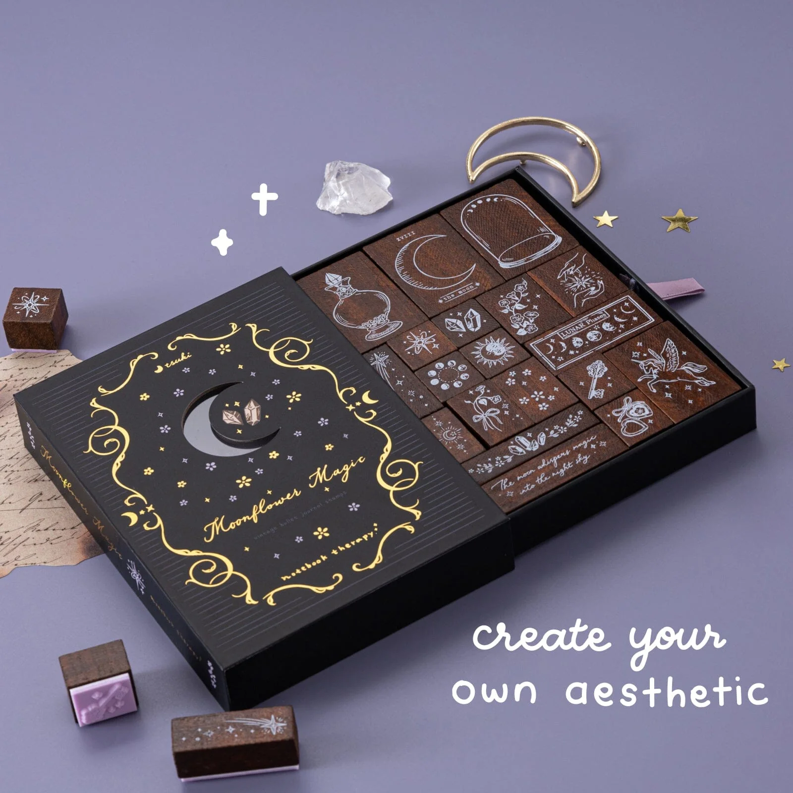 Tsuki ‘Moonflower Magic’ Bullet Journal Stamp Set ☾ - Image 3