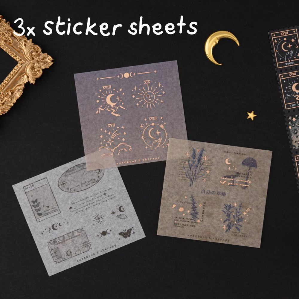 Tsuki ‘Moonlit Alchemy’ Washi Tape Set ☾ - Image 11