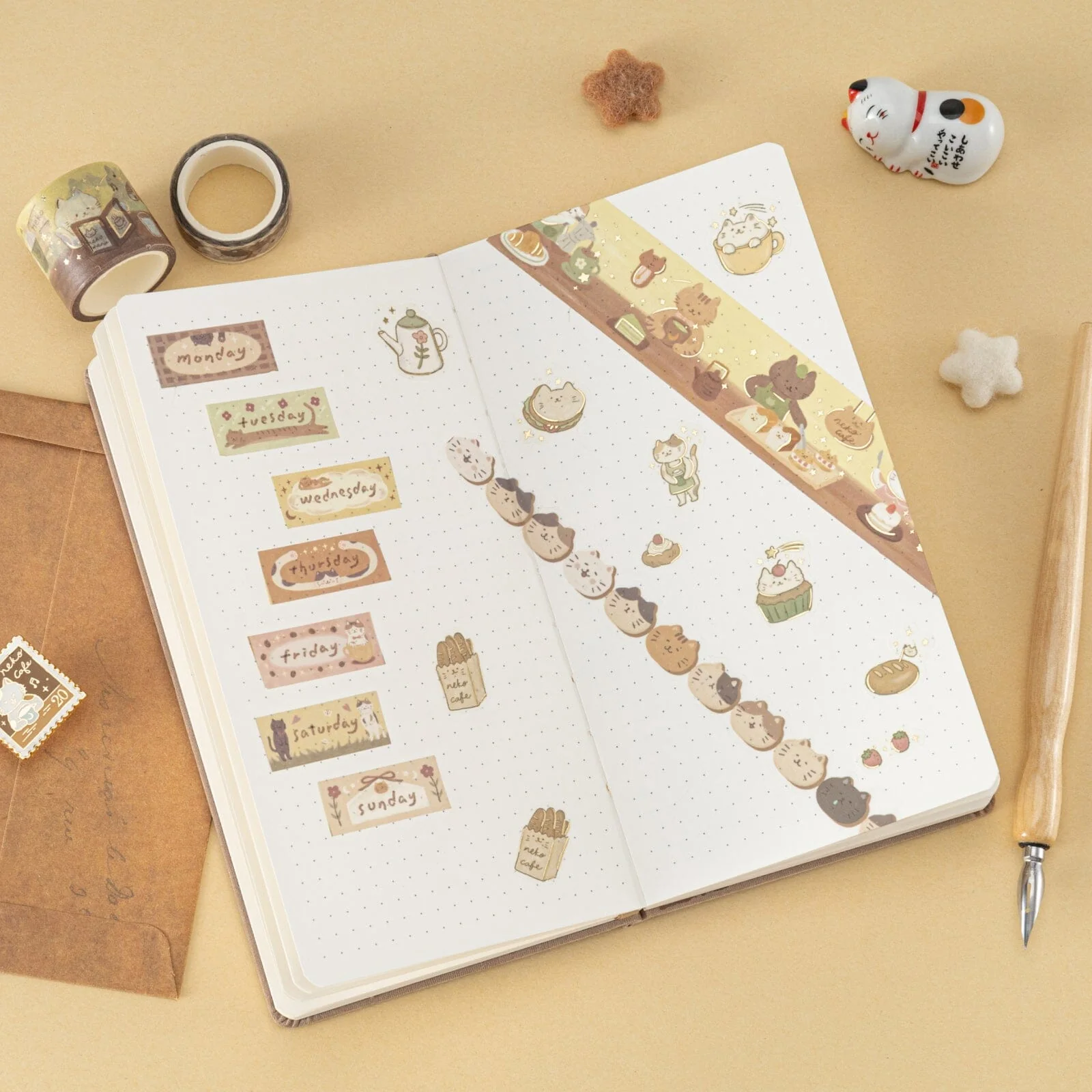 Tsuki ‘Neko Cafe’ Travel Notebook Gift Set ☾ - Image 16
