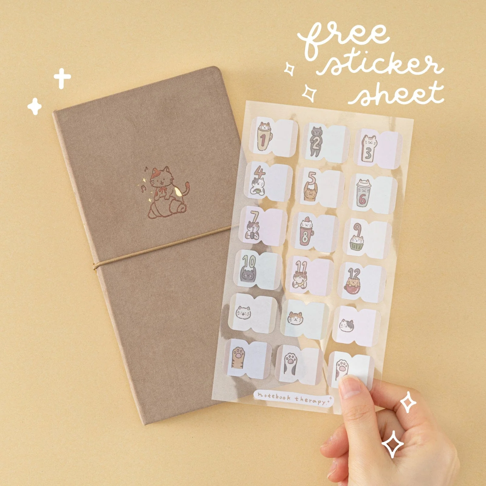 Tsuki ‘Neko Cafe’ Travel Notebook Gift Set ☾ - Image 5