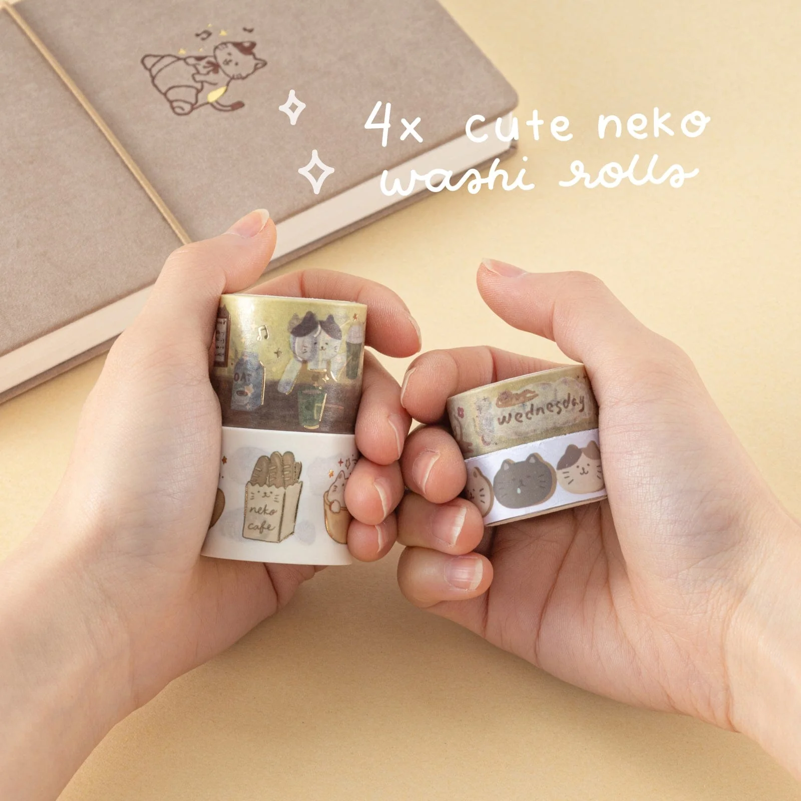 Tsuki ‘Neko Cafe’ Travel Notebook Gift Set ☾ - Image 7