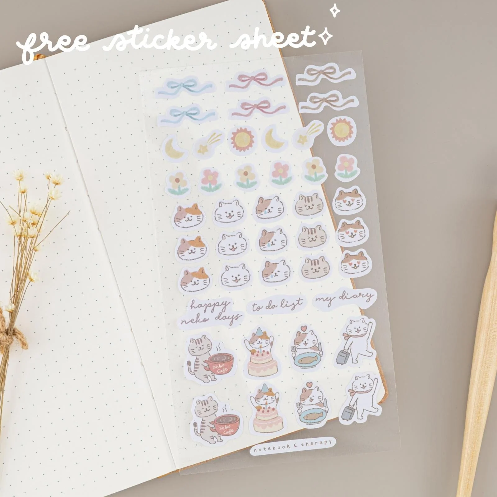 Tsuki ‘Neko Days’ Travel Notebook Gift Set ☾ - Image 18