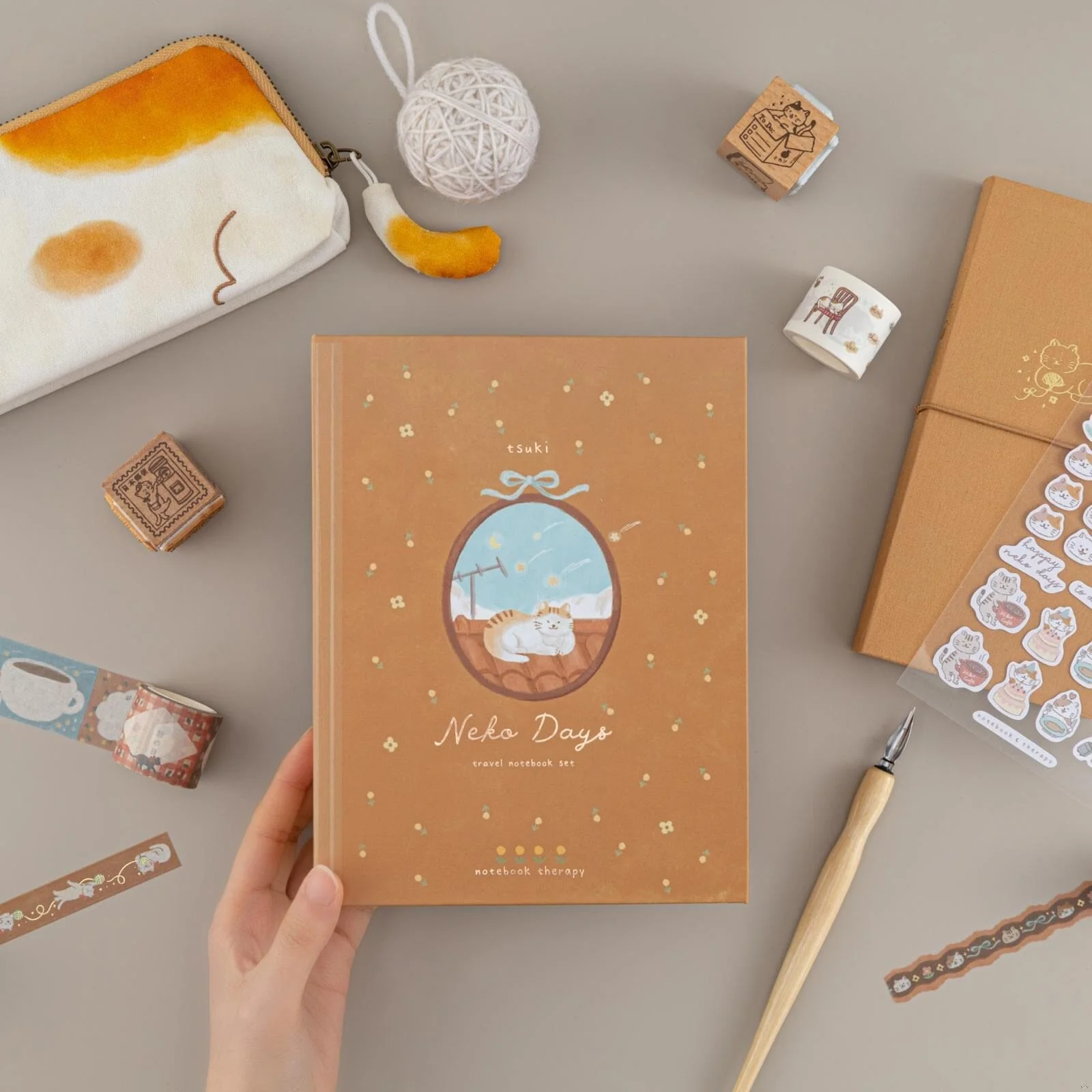 Tsuki ‘Neko Days’ Travel Notebook Gift Set ☾ - Image 5