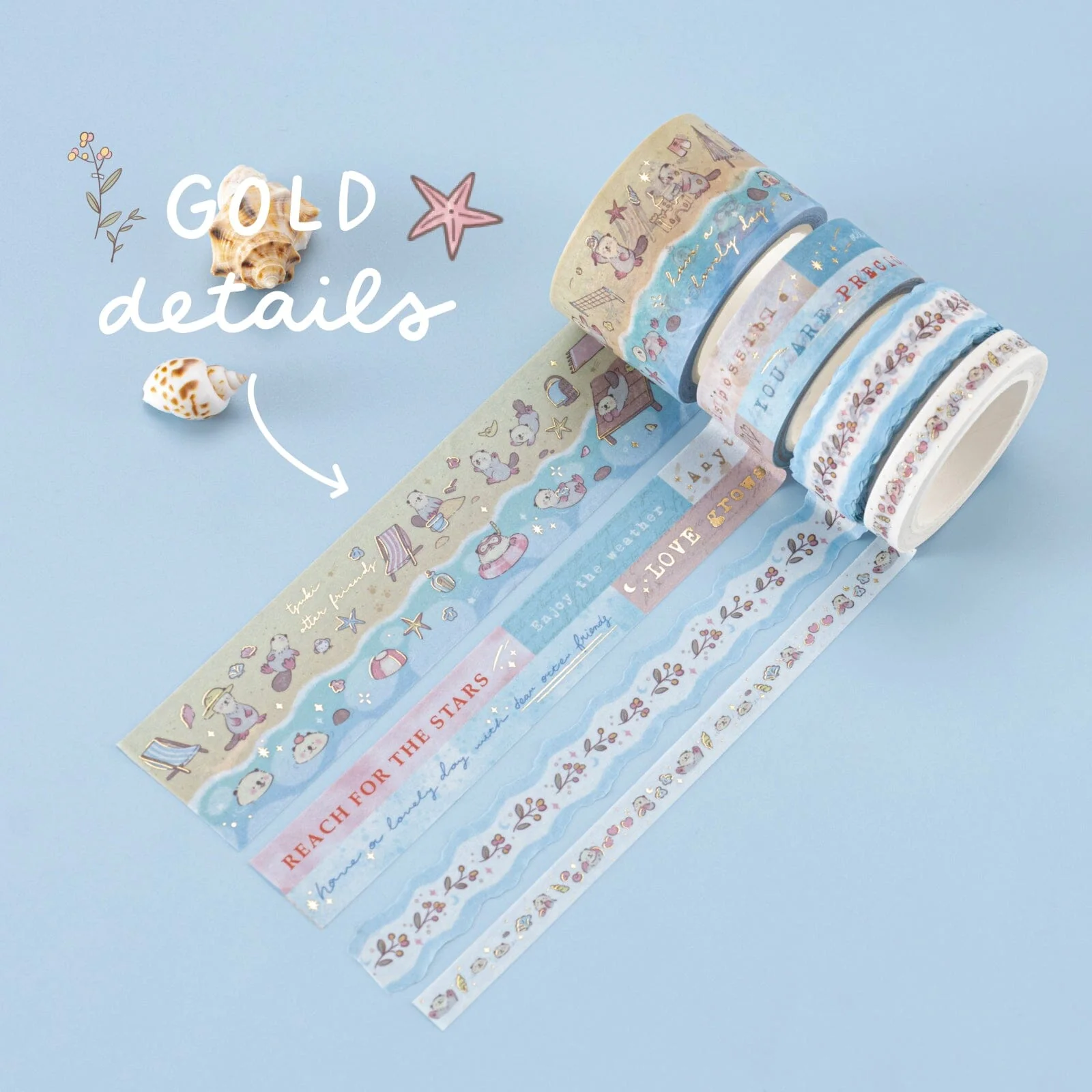 Tsuki ‘Otter Friends’ Washi Tape Set ☾ - Image 4
