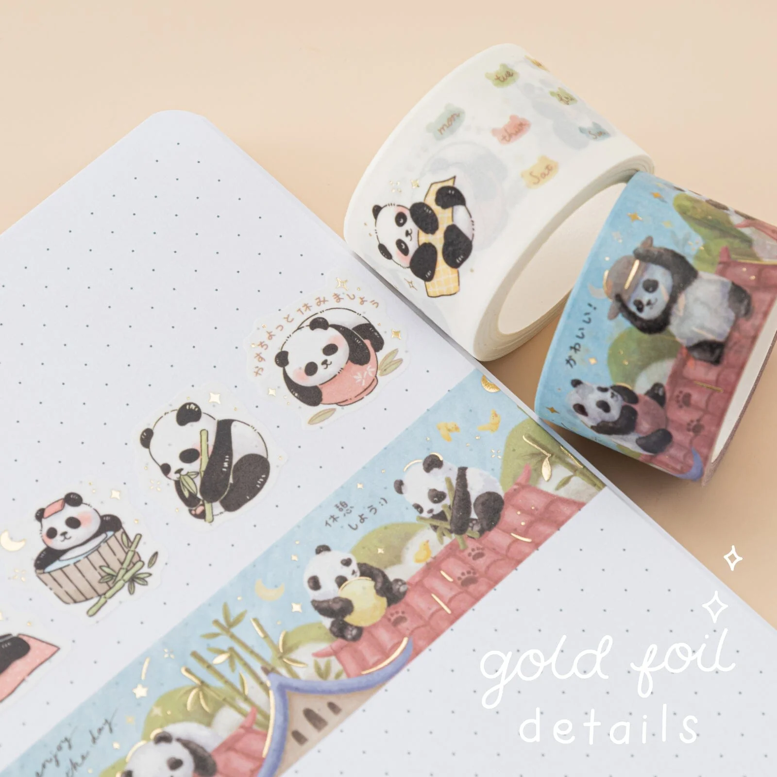 Tsuki ‘Playful Panda’ Washi Tape Set - Image 12