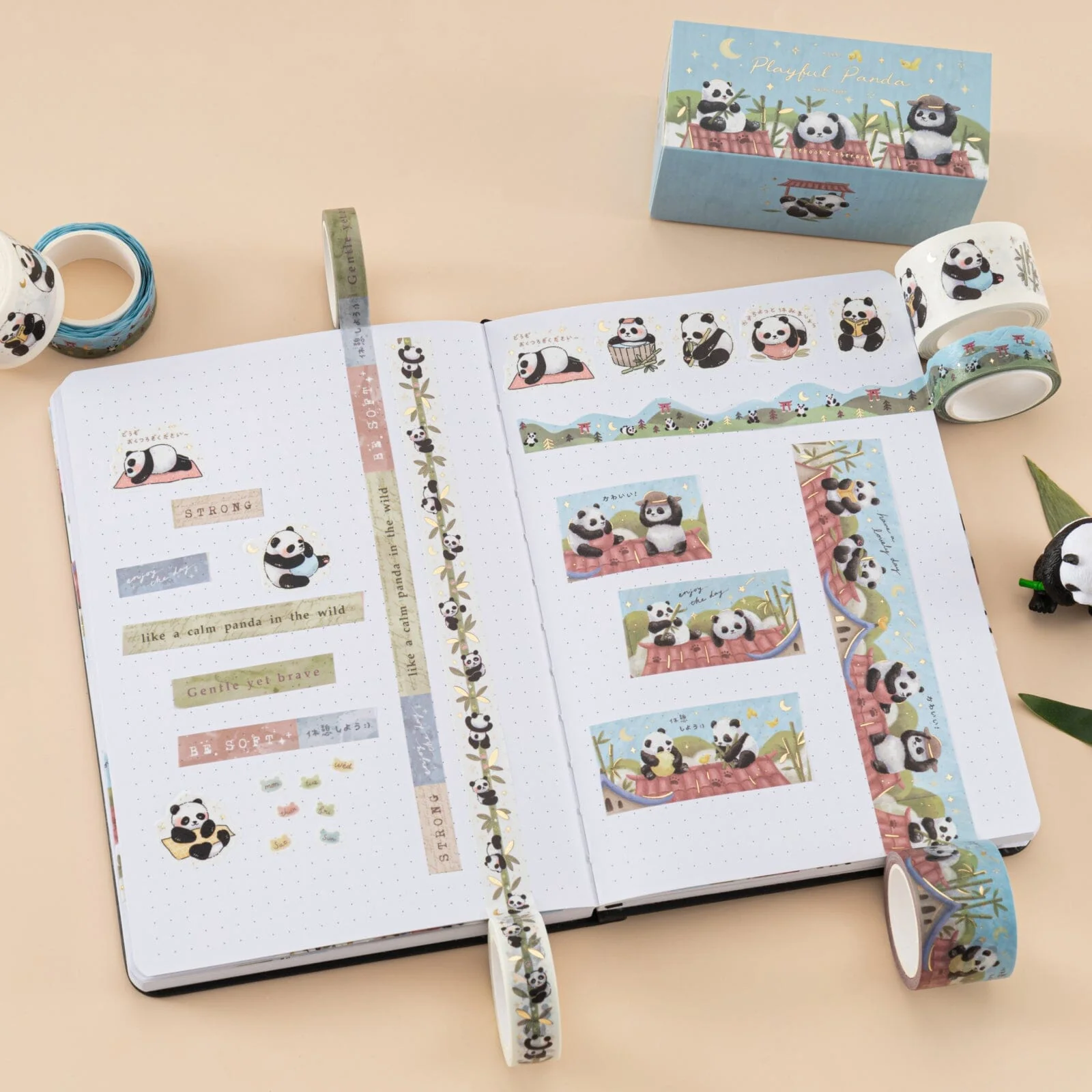 Tsuki ‘Playful Panda’ Washi Tape Set - Image 3