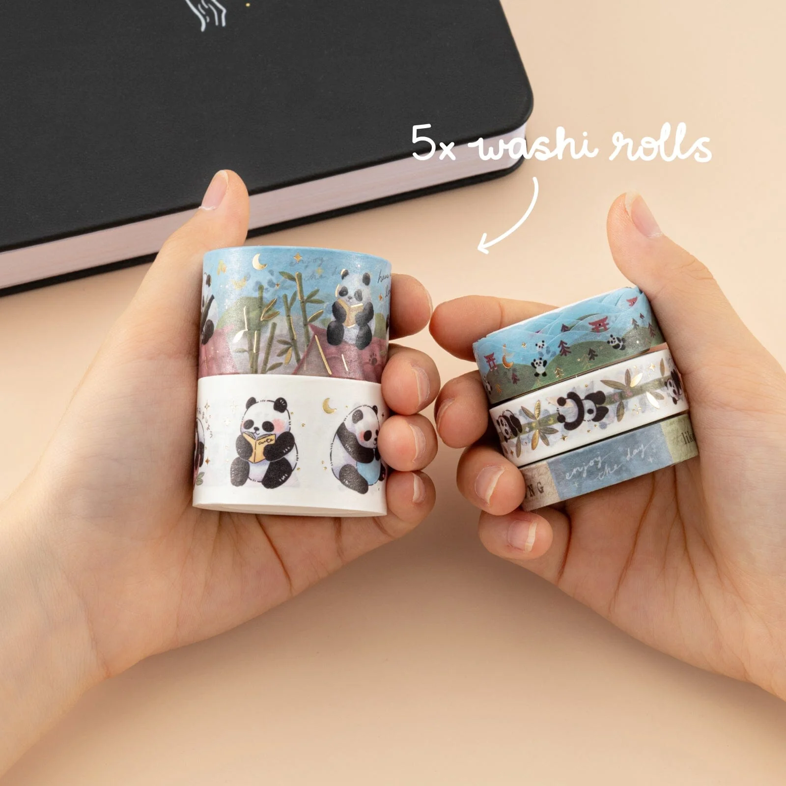 Tsuki ‘Playful Panda’ Washi Tape Set - Image 4