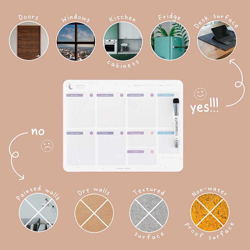 Tsuki Reusable Weekly Wall Planner ☾ - Image 3