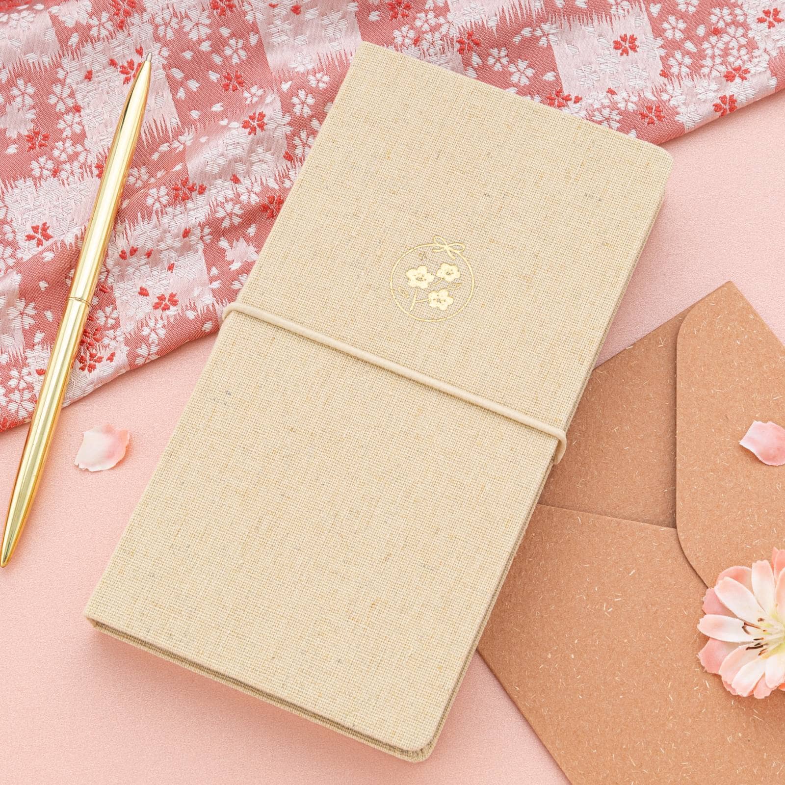 Tsuki ‘Sakura Breeze’ Kraft Paper Travel Notebook ☾ - Image 10