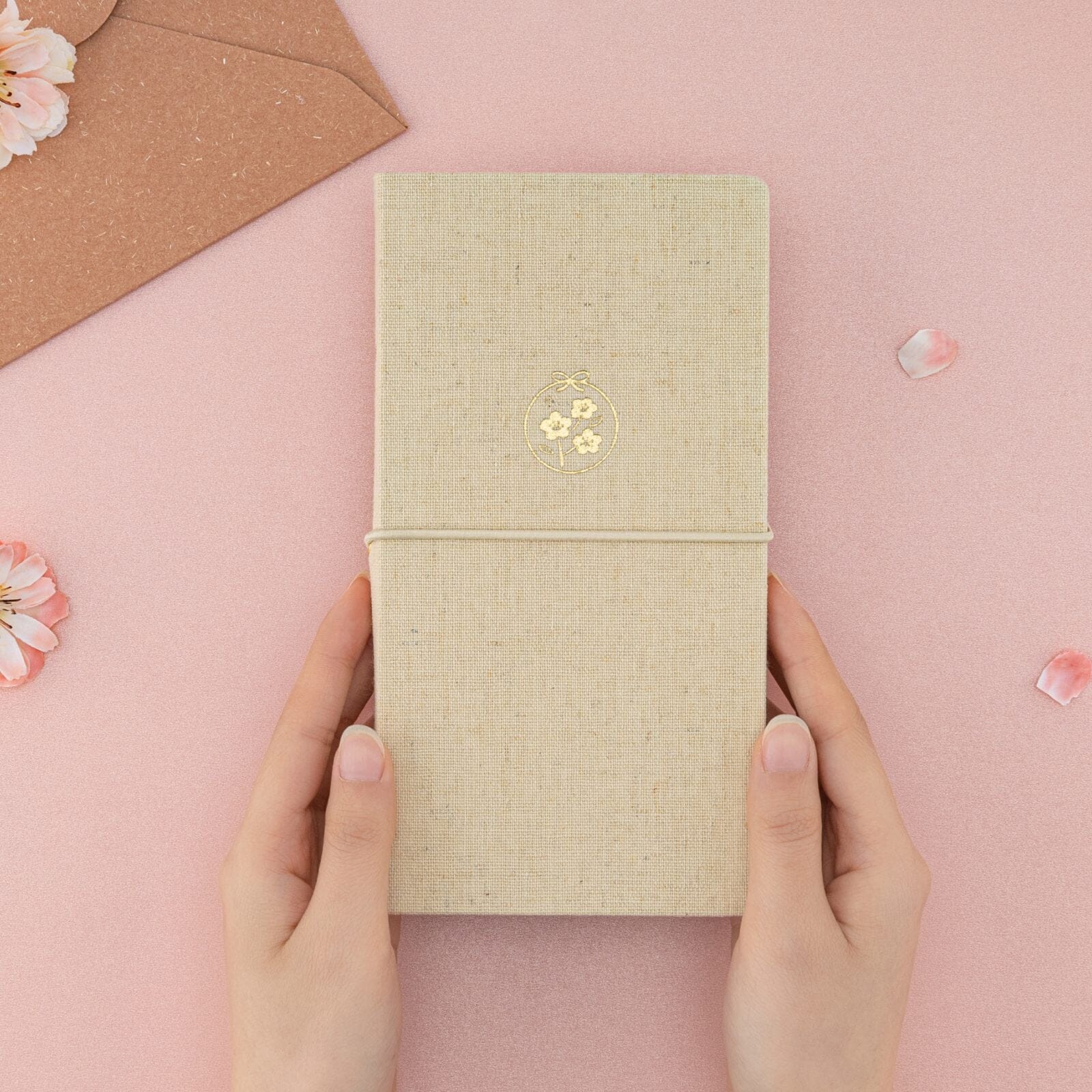 Tsuki ‘Sakura Breeze’ Kraft Paper Travel Notebook ☾ - Image 9