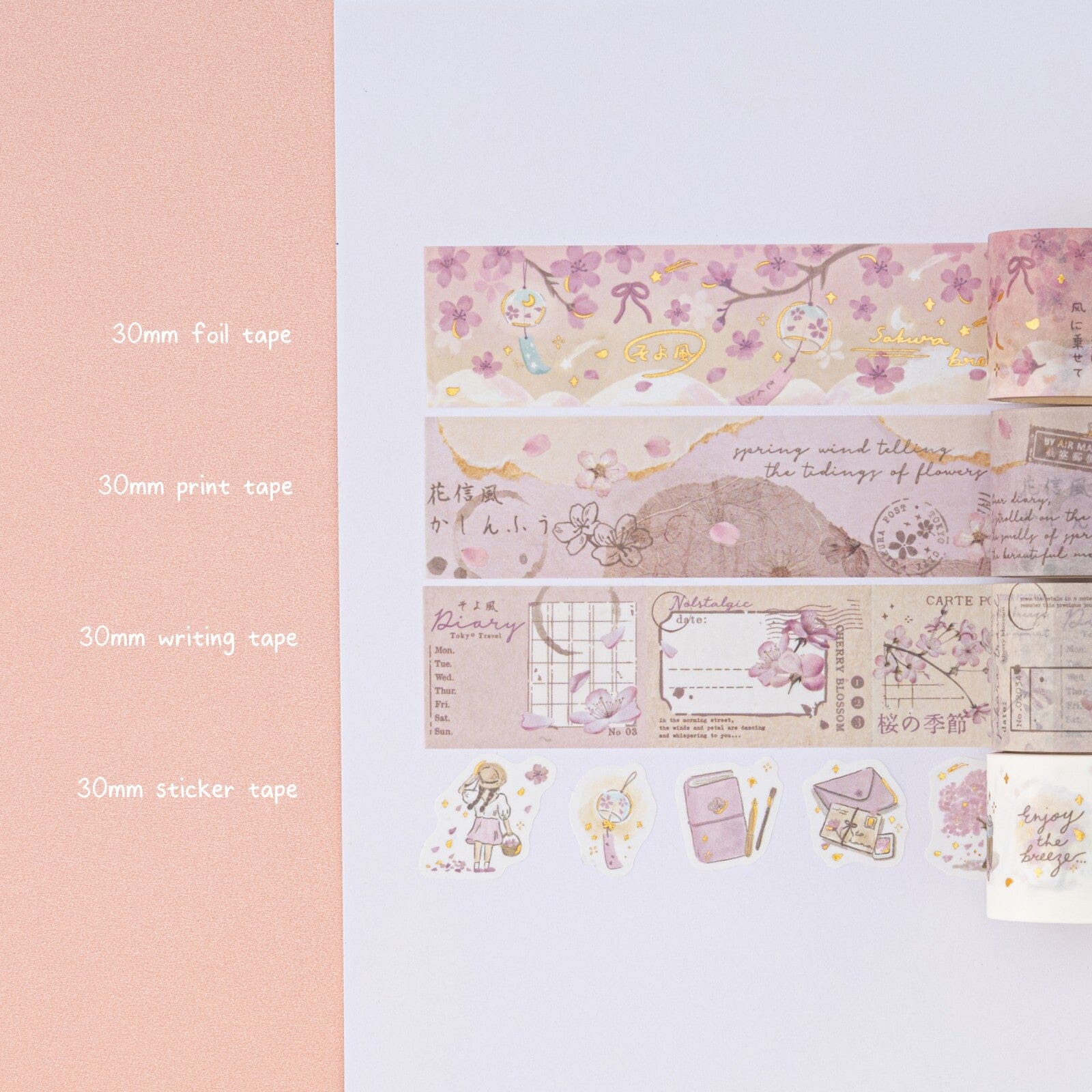 Tsuki ‘Sakura Breeze’ Travel Notebook Gift Set ☾ - Image 3
