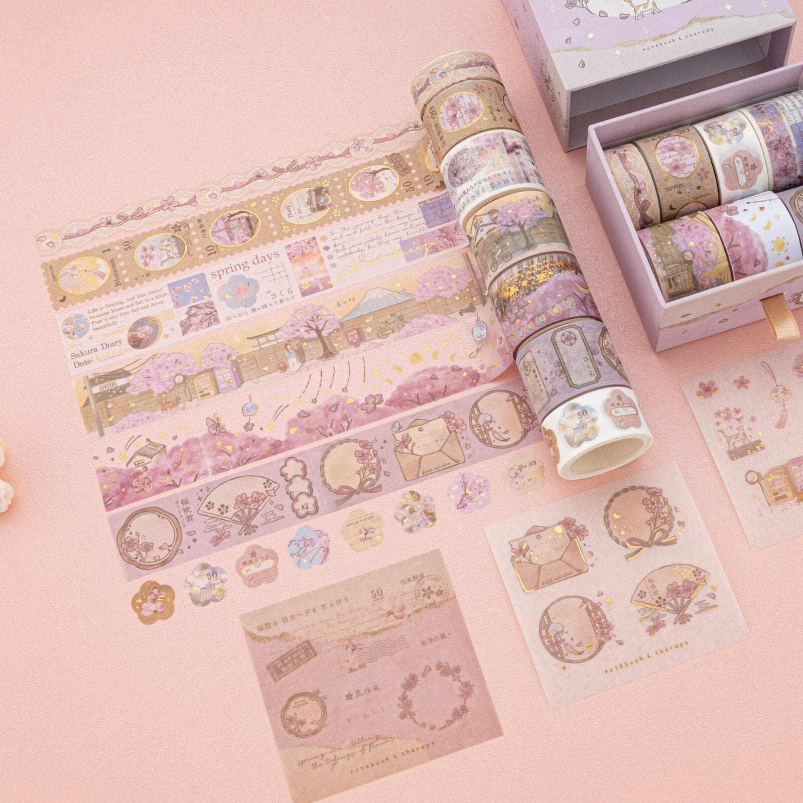 Tsuki ‘Sakura Breeze’ Washi Tape Set ☾ - Image 5
