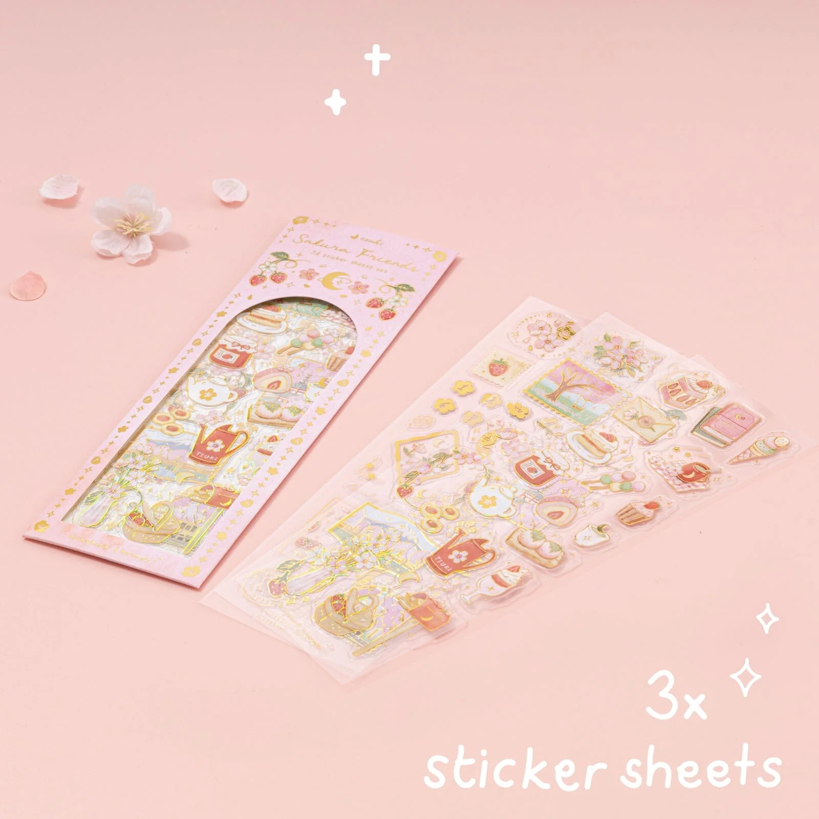 Tsuki ‘Sakura Friends’ 3D Holographic Sticker Set ☾ - Image 6