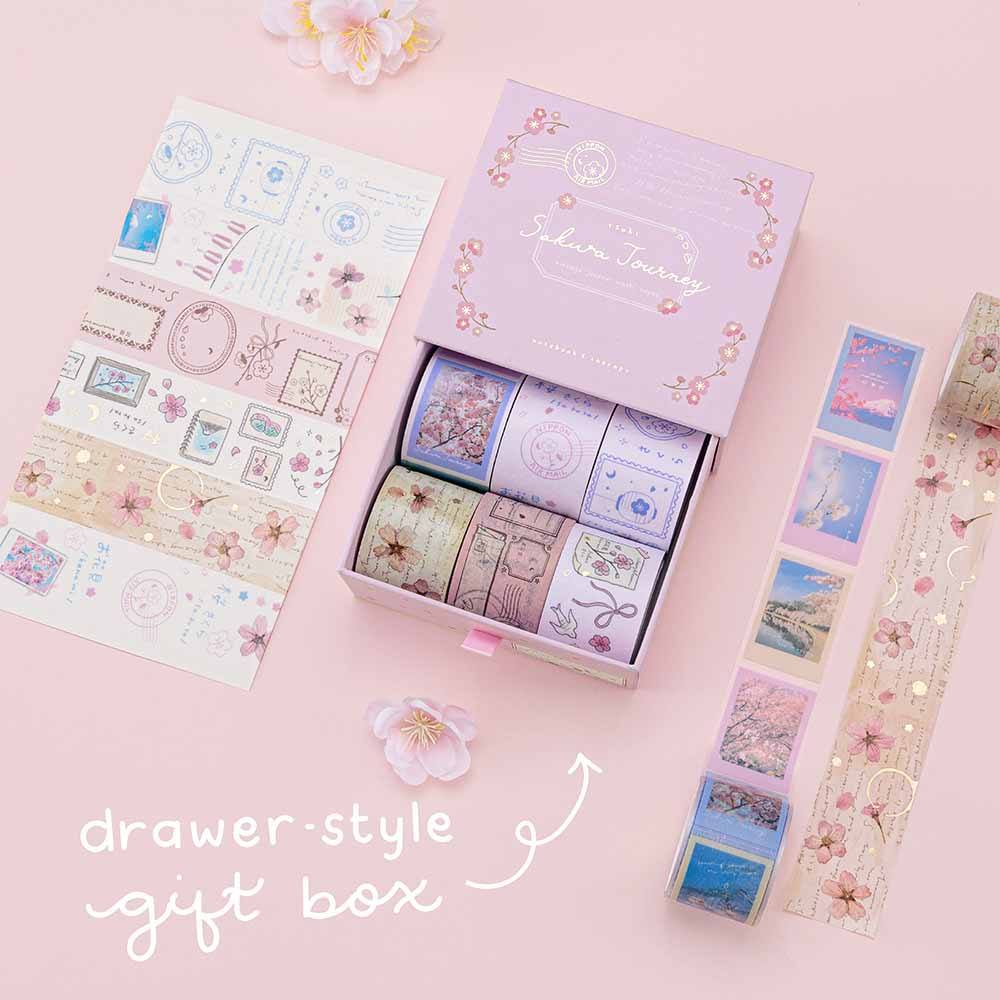 Tsuki ‘Sakura Journey’ Vintage Journal Washi Tape Set ☾ - Image 13
