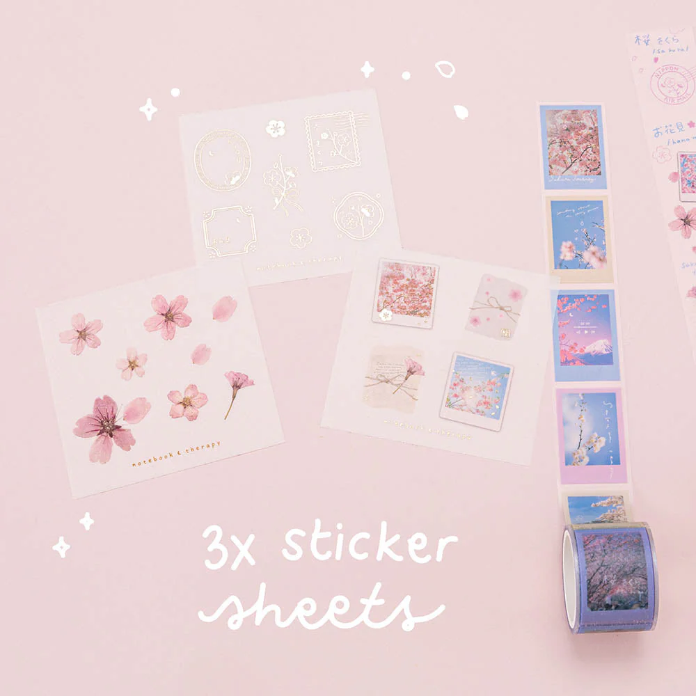 Tsuki ‘Sakura Journey’ Vintage Journal Washi Tape Set ☾ - Image 14