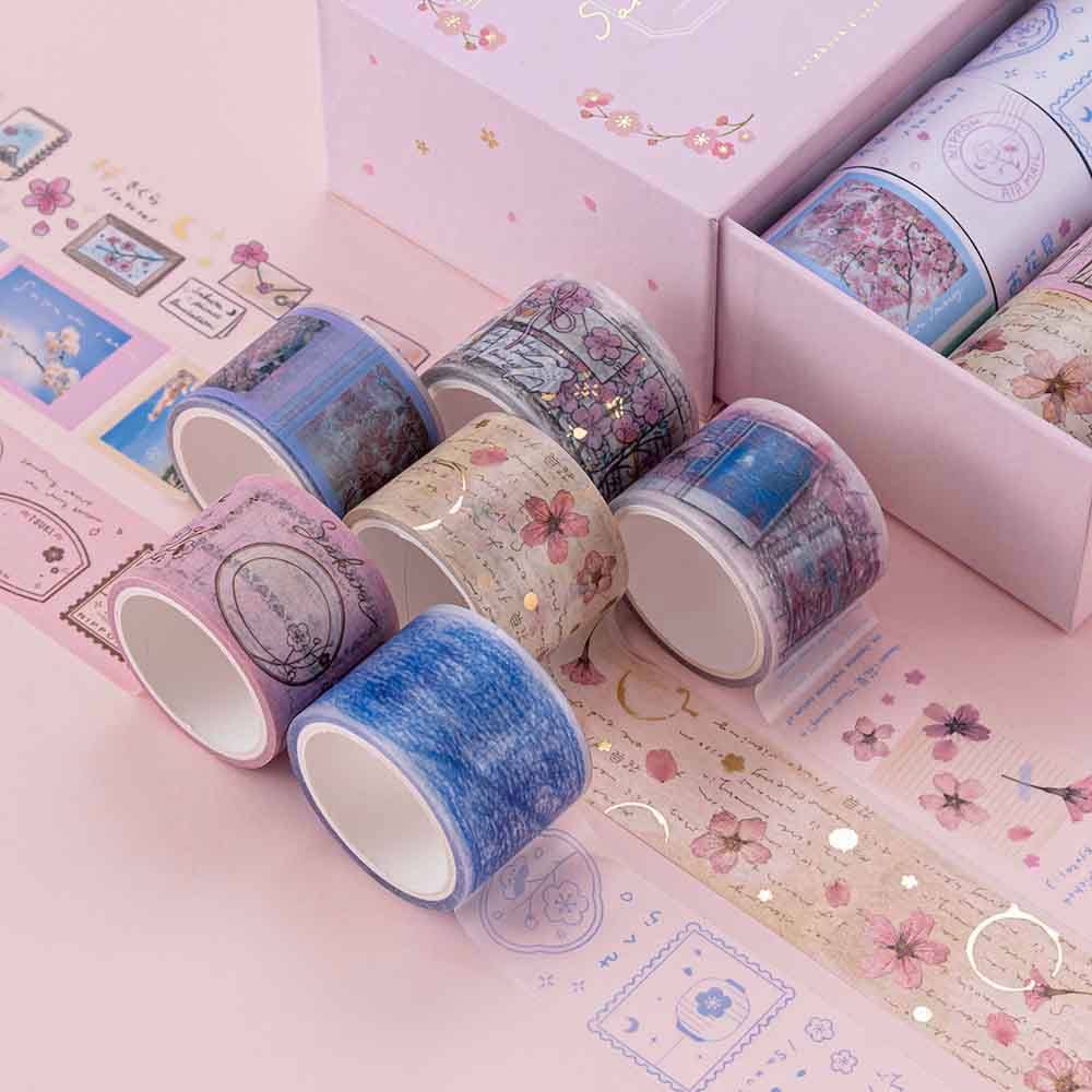 Tsuki ‘Sakura Journey’ Vintage Journal Washi Tape Set ☾ - Image 3