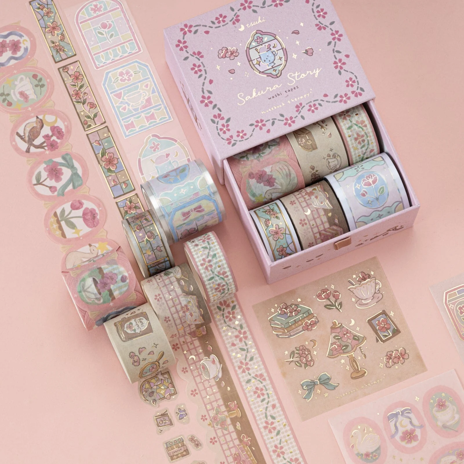 Tsuki ‘Sakura Story’ Washi Tape Set ☾ - Image 9