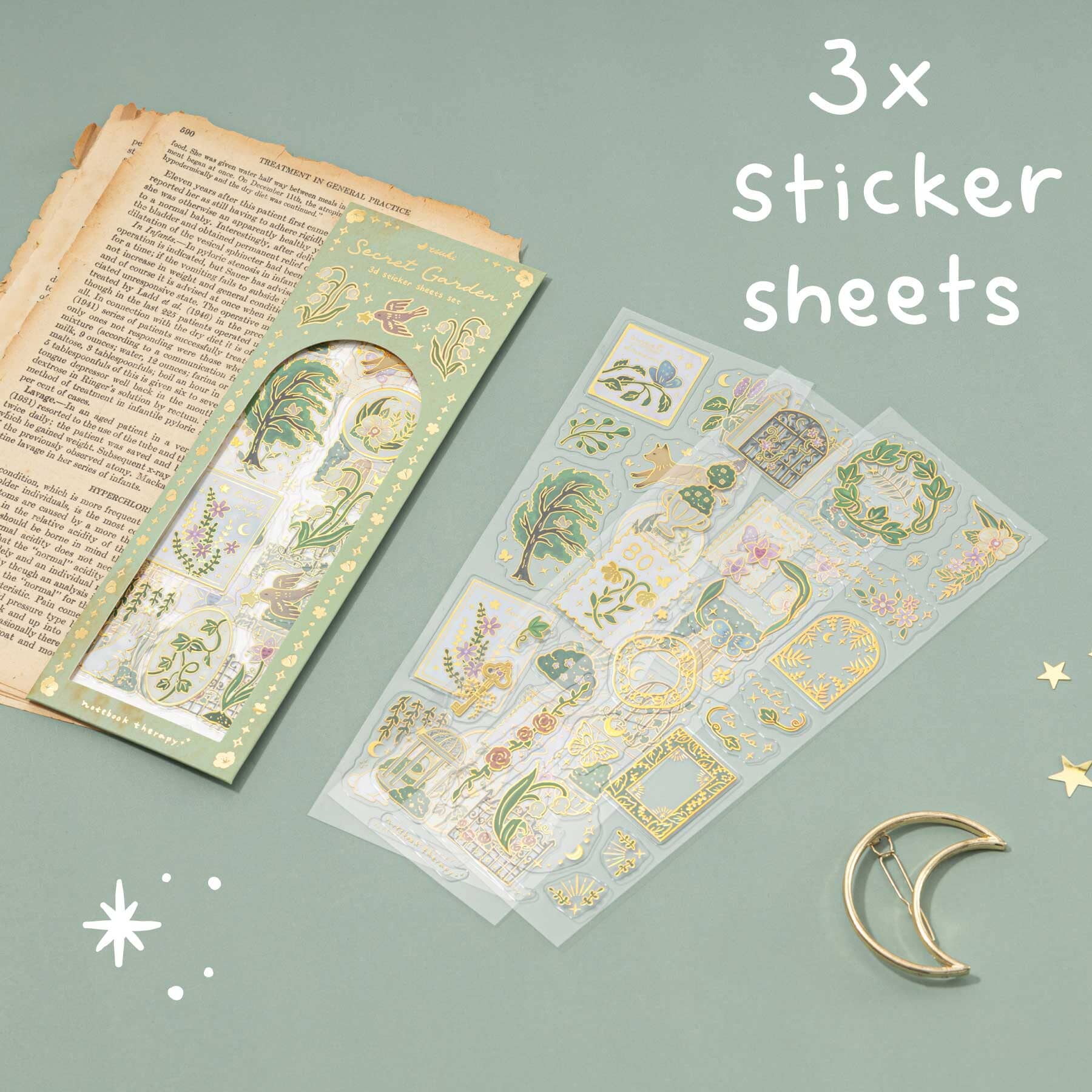 Tsuki ‘Secret Garden’ 3D Foil Sticker Set ☾ - Image 6