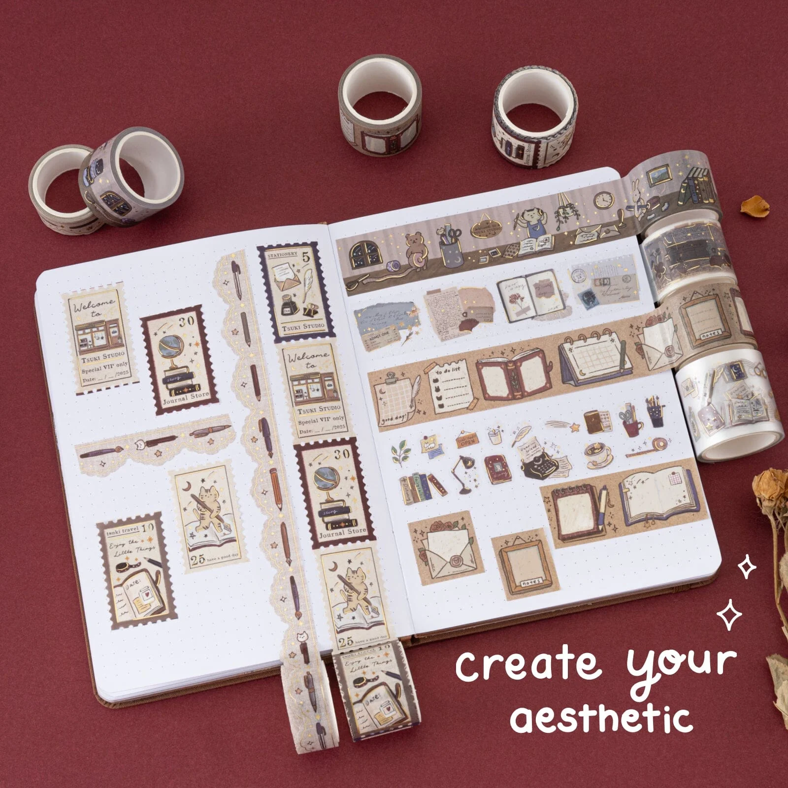 Tsuki ‘Tsuki Studio’ Washi Tape Set ☾ - Image 13