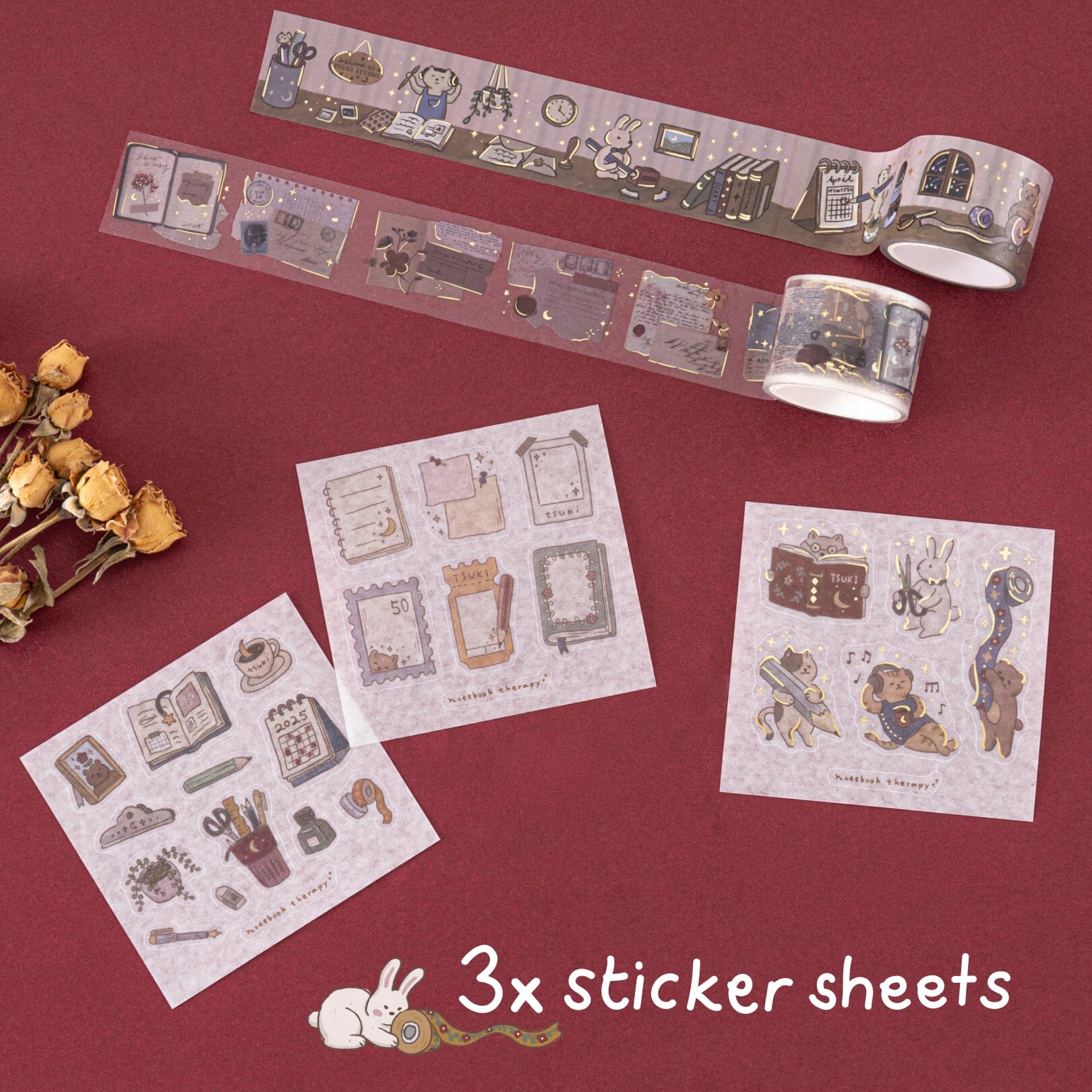 Tsuki ‘Tsuki Studio’ Washi Tape Set ☾ - Image 6