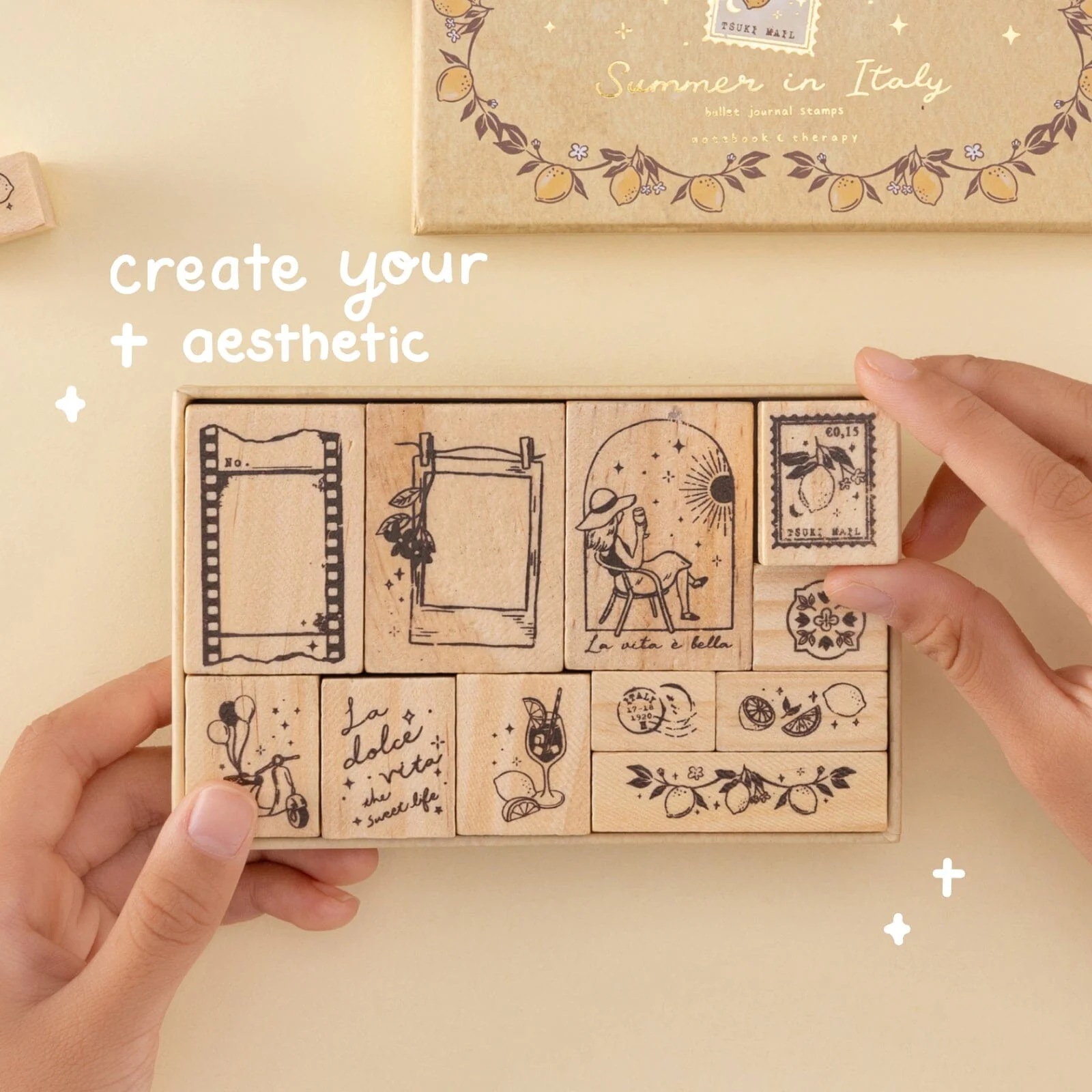 Tsuki ‘Summer in Italy’ Bullet Journal Stamp Set ☾ - Image 3