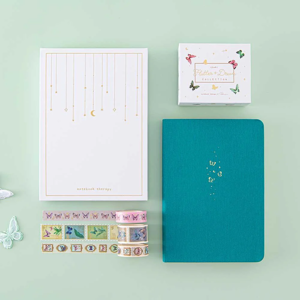 Tsuki Teal Sky ‘Flutter + Dream’ Limited Edition Bullet Journal by Notebook Therapy x Pelinkan ☾ - Image 13