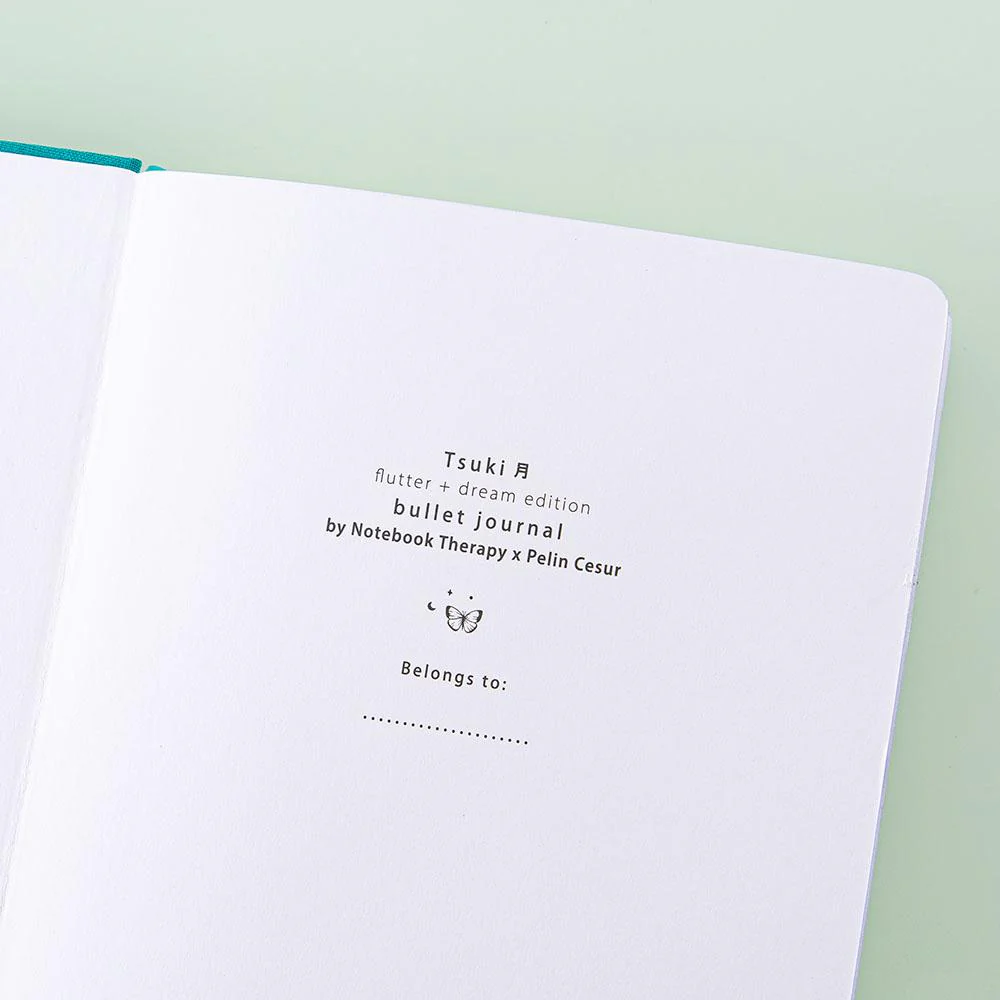 Tsuki Teal Sky ‘Flutter + Dream’ Limited Edition Bullet Journal by Notebook Therapy x Pelinkan ☾ - Image 5