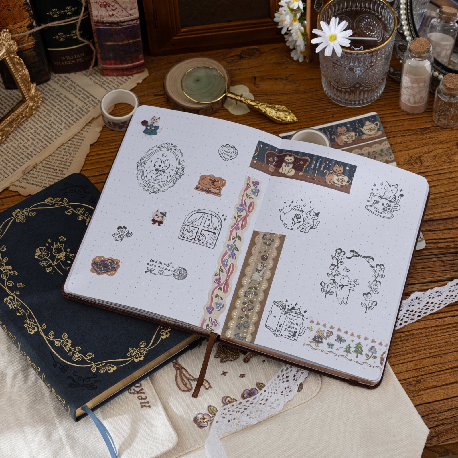Tsuki ‘Vintage Neko’ Bullet Journal Stamp Set ☾ - Image 12