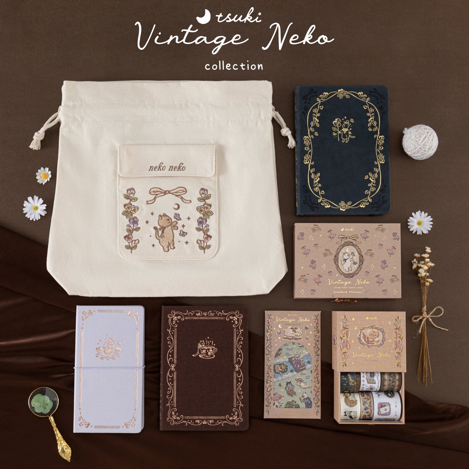 Tsuki ‘Vintage Neko’ Bullet Journal Stamp Set ☾ - Image 13