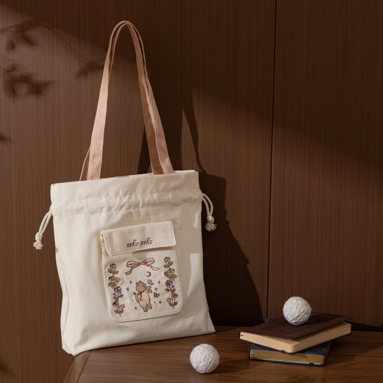 Tsuki ‘Vintage Neko’ Limited Edition Embroidered Tote Bag ☾ - Image 13