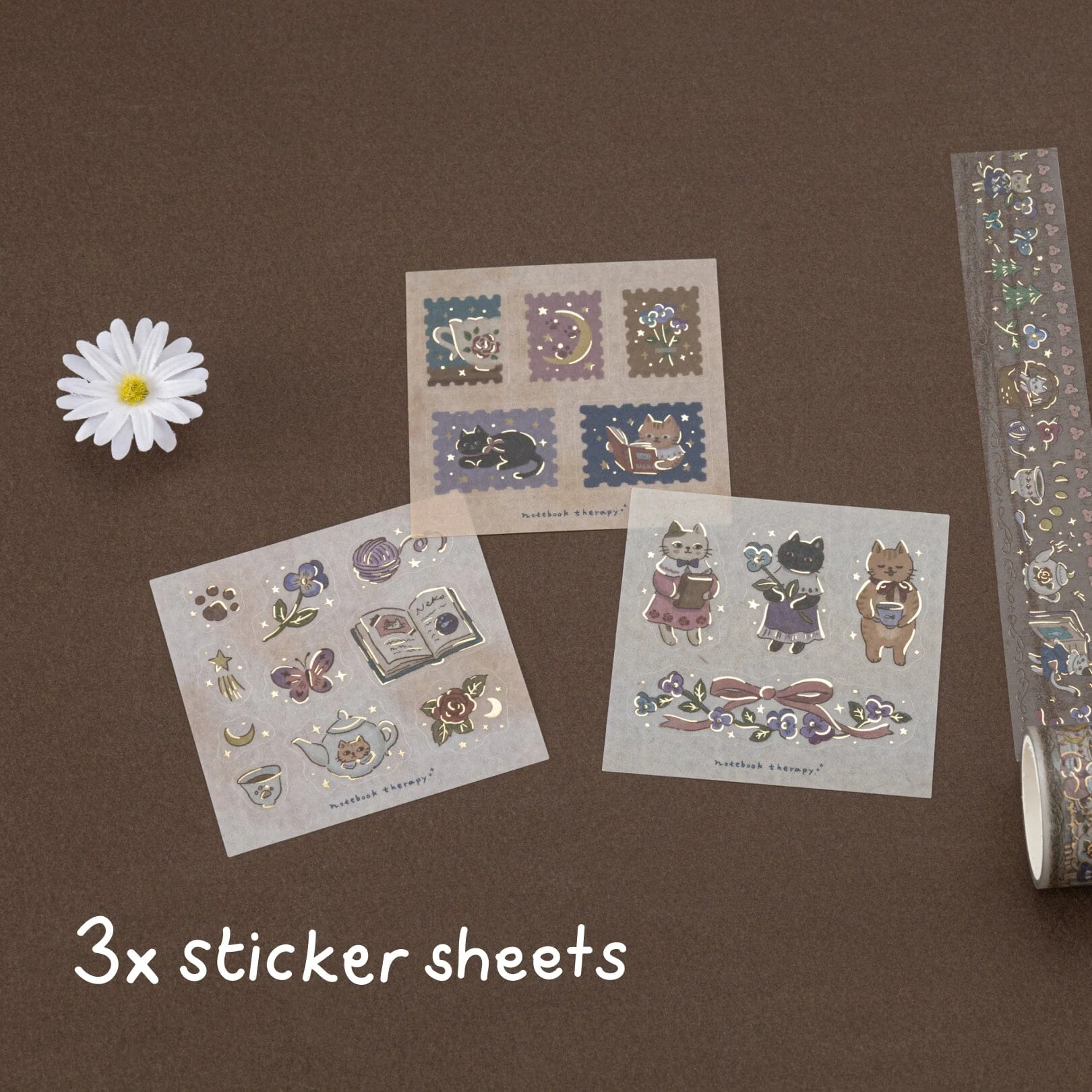 Tsuki ‘Vintage Neko’ Washi Tape Set ☾ - Image 6