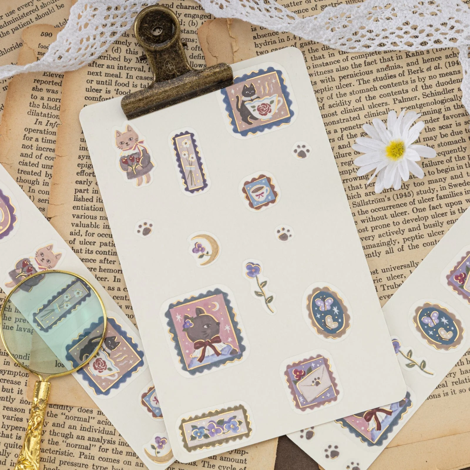 Tsuki ‘Vintage Neko’ Washi Tape Set ☾ - Image 7