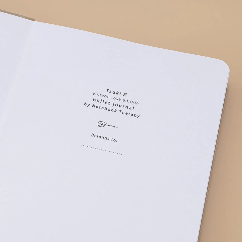 Tsuki ‘Vintage Rose’ Antique Blue Limited Edition Bullet Journal ☾ - Image 5