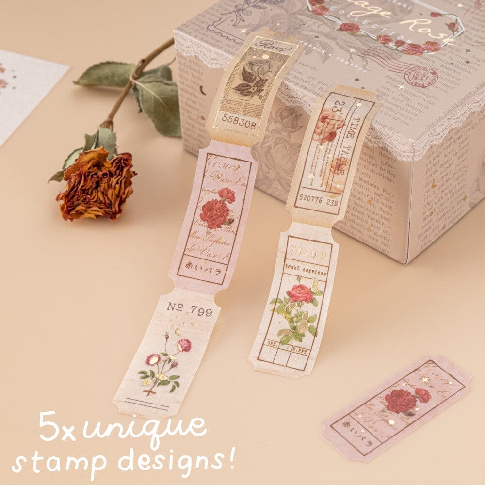 Tsuki ‘Vintage Rose’ #2 Washi Tape Set ☾ - Image 10